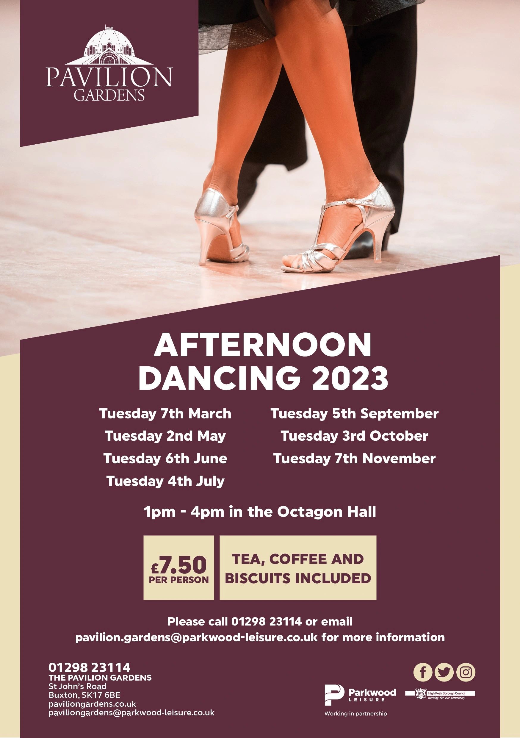 2nd May 2023 1pm to 4pm Afternoon Dance at Buxton Pavilion